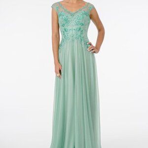 GLS BY GLORIA MOTHER OF THE BRIDE GOWN - NWT SIZE S - GREEN